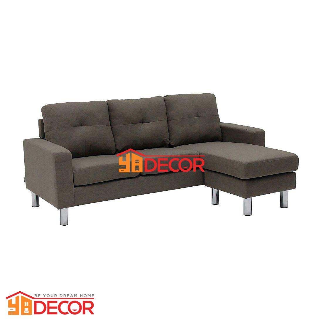 Sofa góc 2 chỗ U JEREMY/CHROME/BROWN/2S