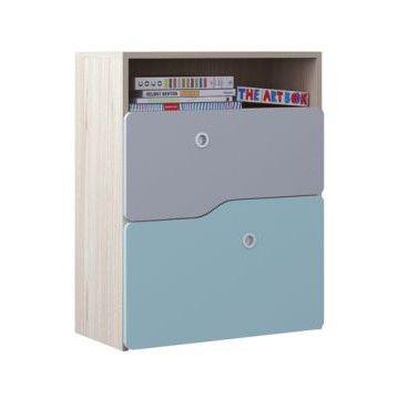 Tủ quần áo trẻ em KIDZIO LOWER CABINET C60/CANYON OAK/GRAY-BLUE