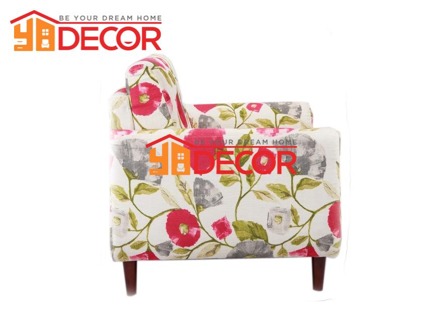 Sofa Audrey 1 chỗ, hoa đỏ