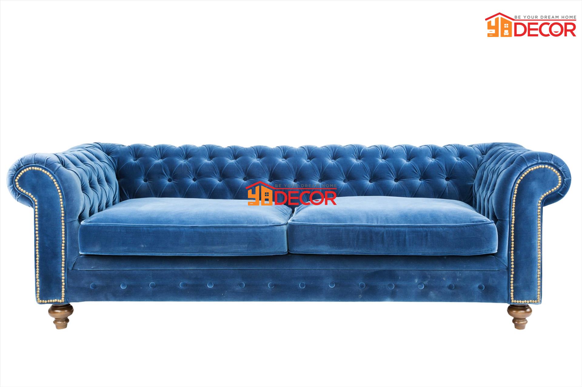 Sofa Sara 3 chỗ, xanh coban