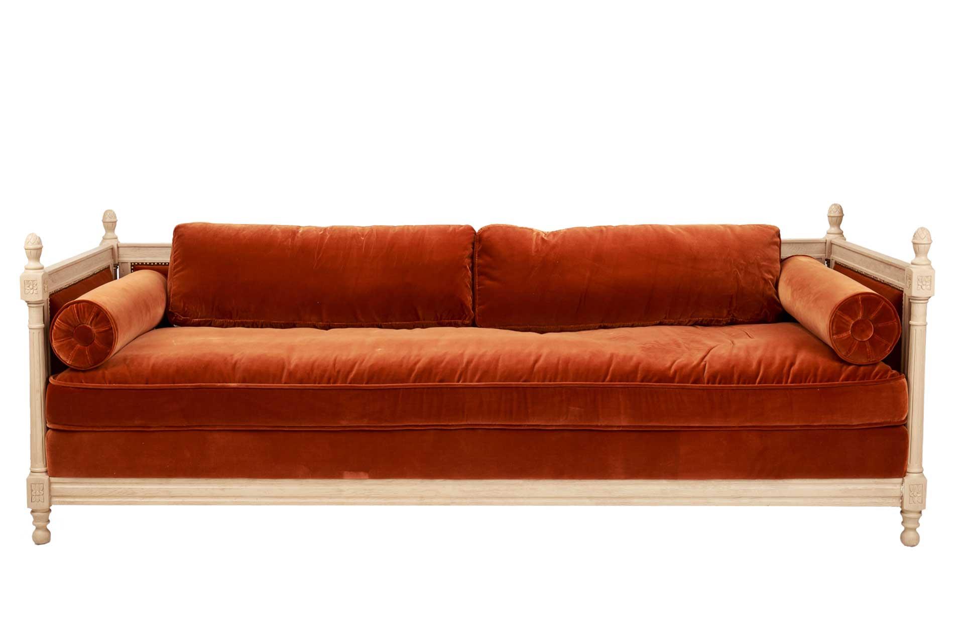 Sofa Christine 3 chỗ, màu cam