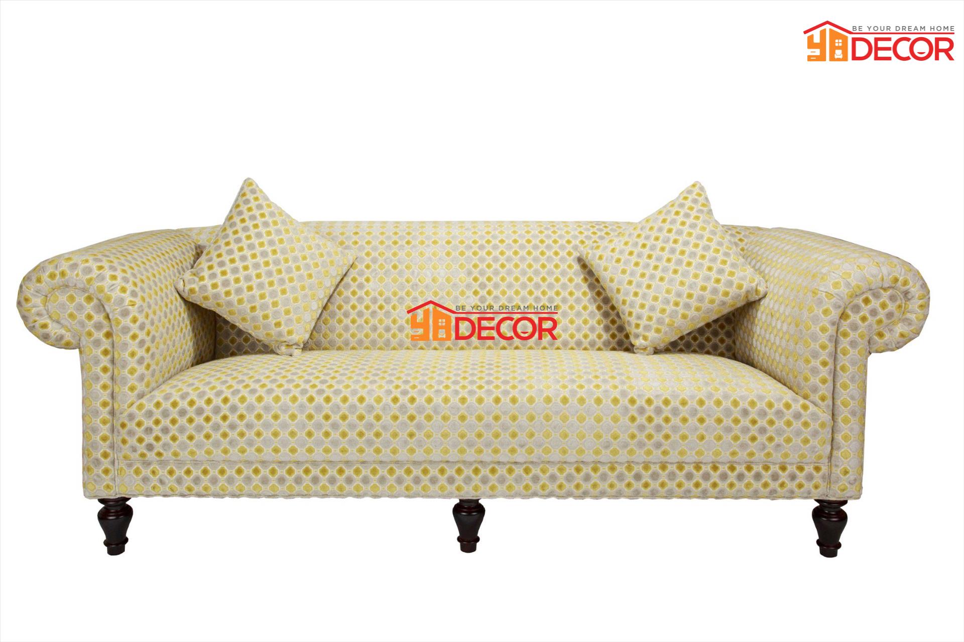 Sofa Jessica 3 chỗ, vàng chấm bi