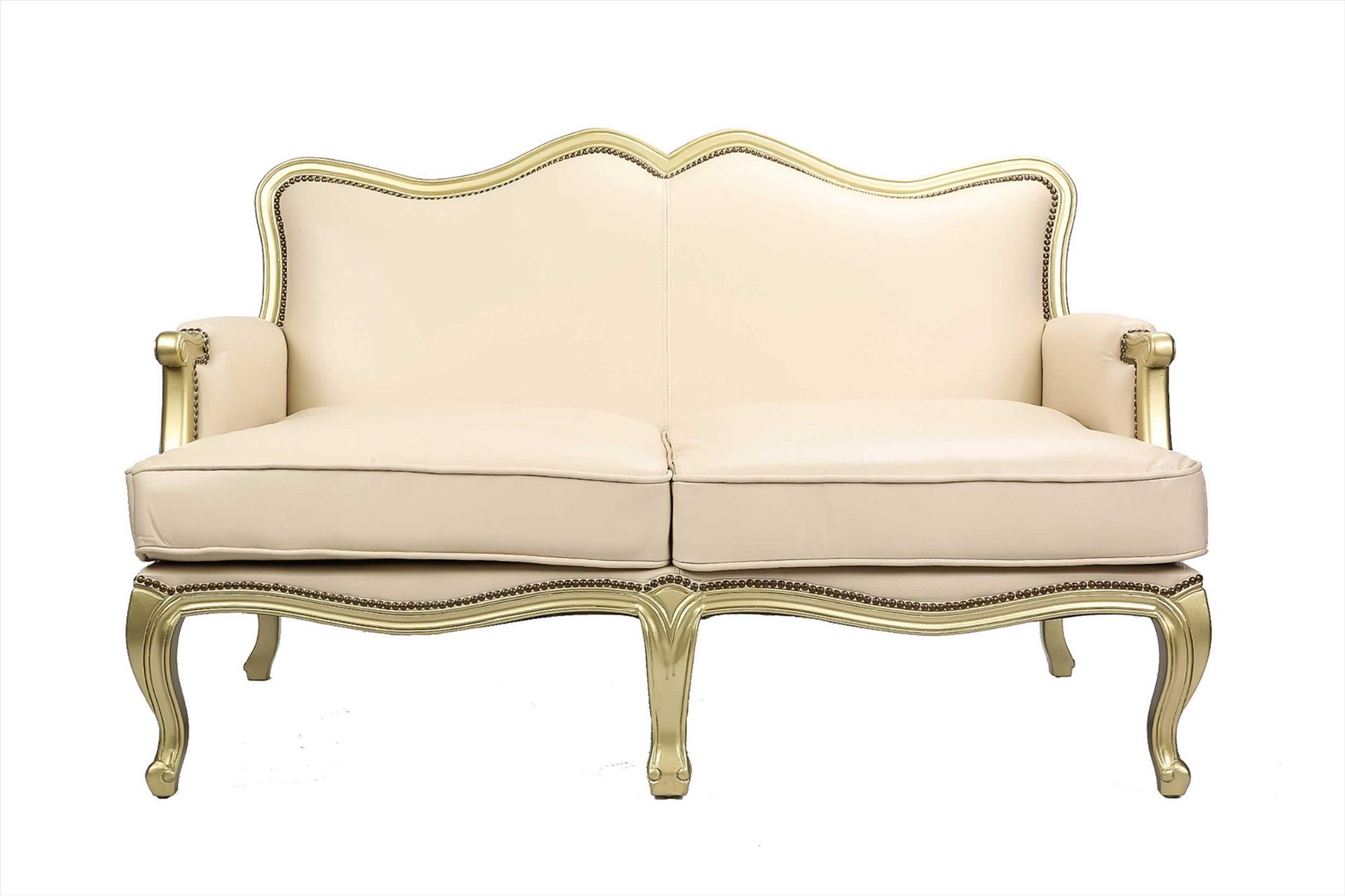 Sofa Chateau Antique 2 chỗ, kem, vải da