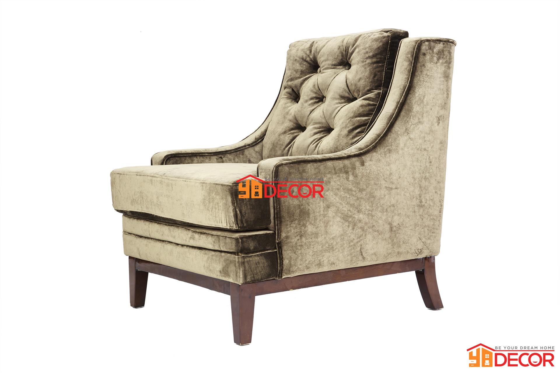 Sofa Amine 1 chỗ, nhung nâu