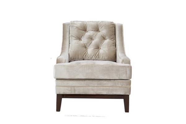 Sofa Amine 1 chỗ, da bóng, kem