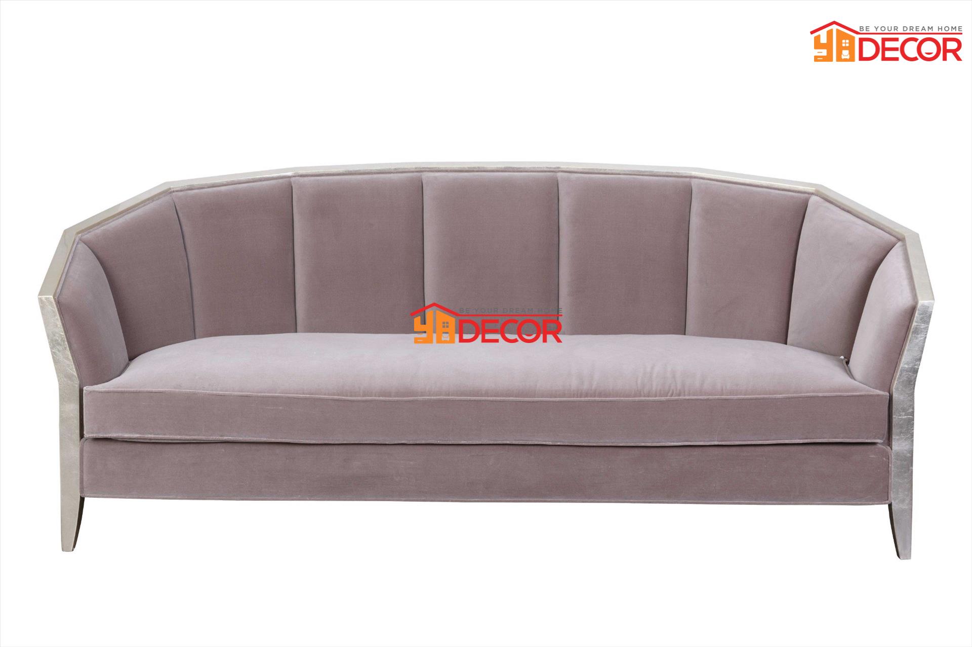 Sofa Ashley 3 chỗ, hồng khoai môn đậm