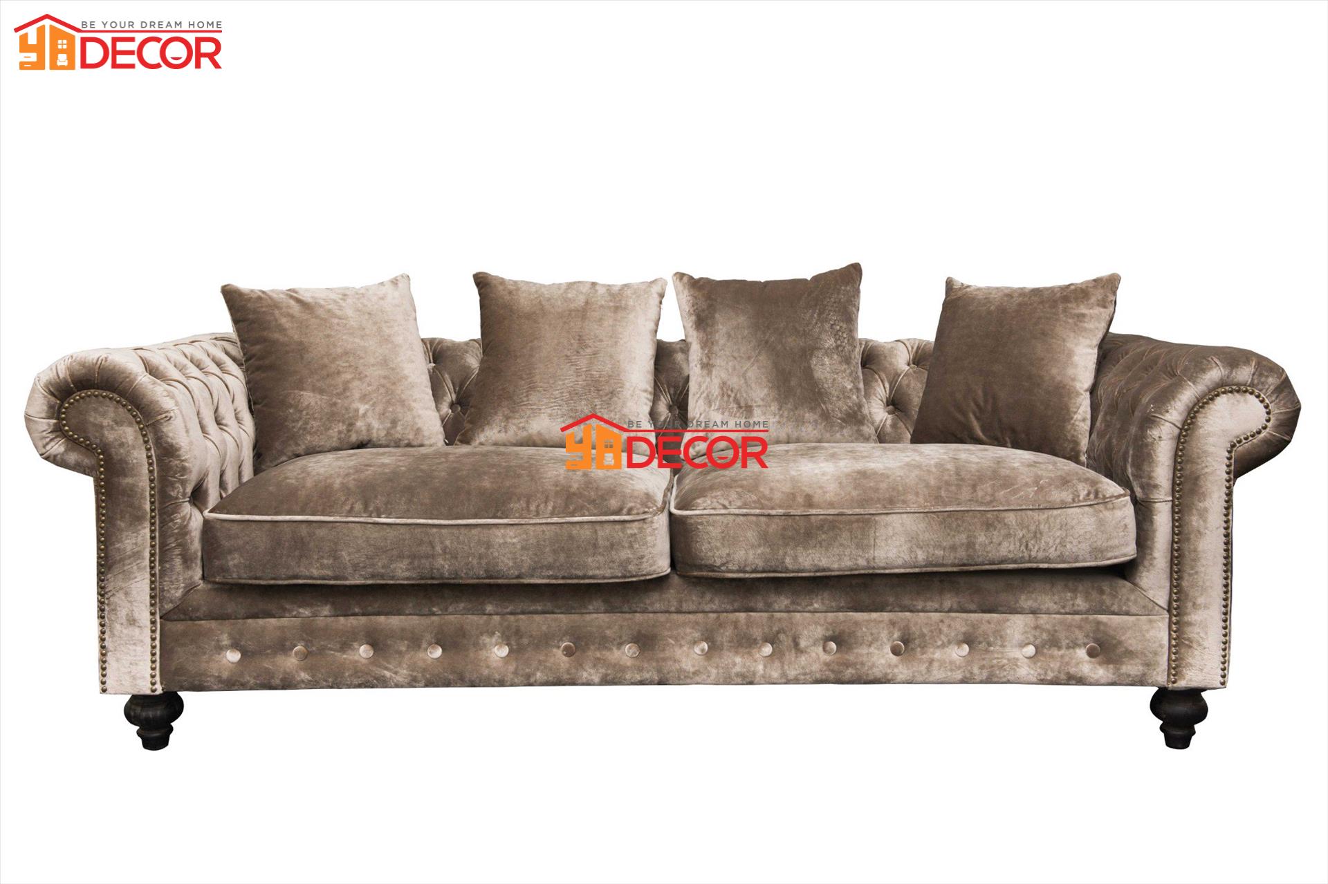 Sofa Sara 3 chỗ, nâu