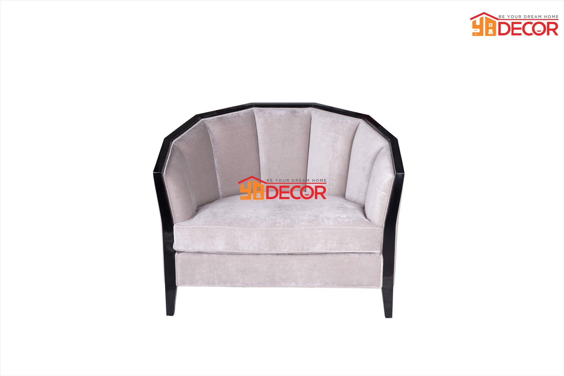 Sofa Ashley 1 chỗ, be ánh hồng