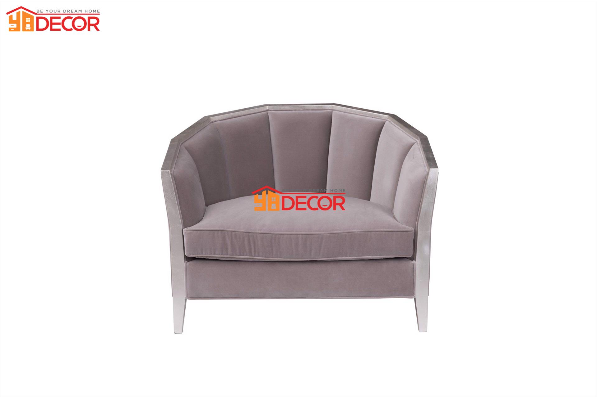 Sofa Ashley 1 chỗ, hồng khoai môn đậm