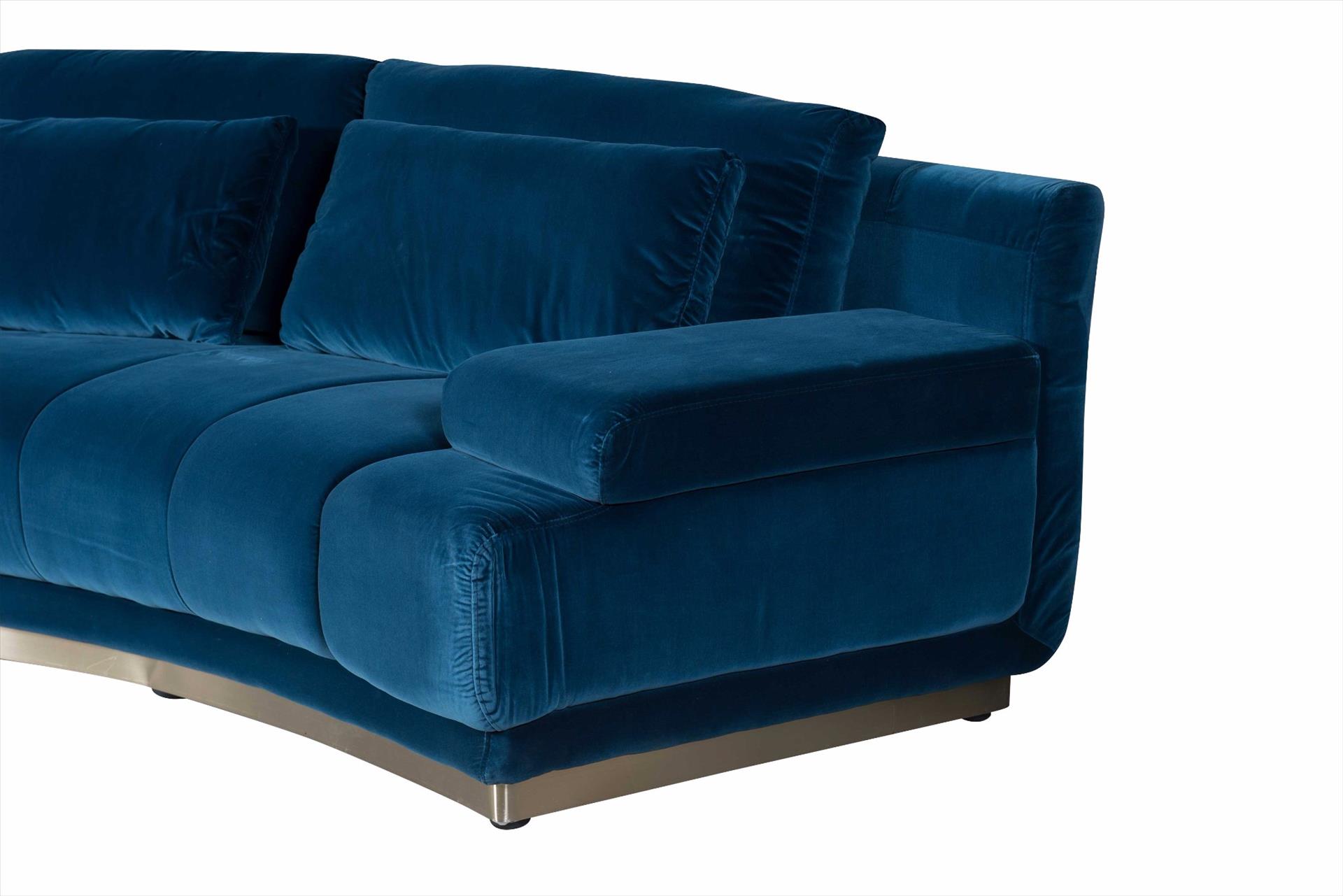 Sofa Pauline cong, màu xanh nước biển