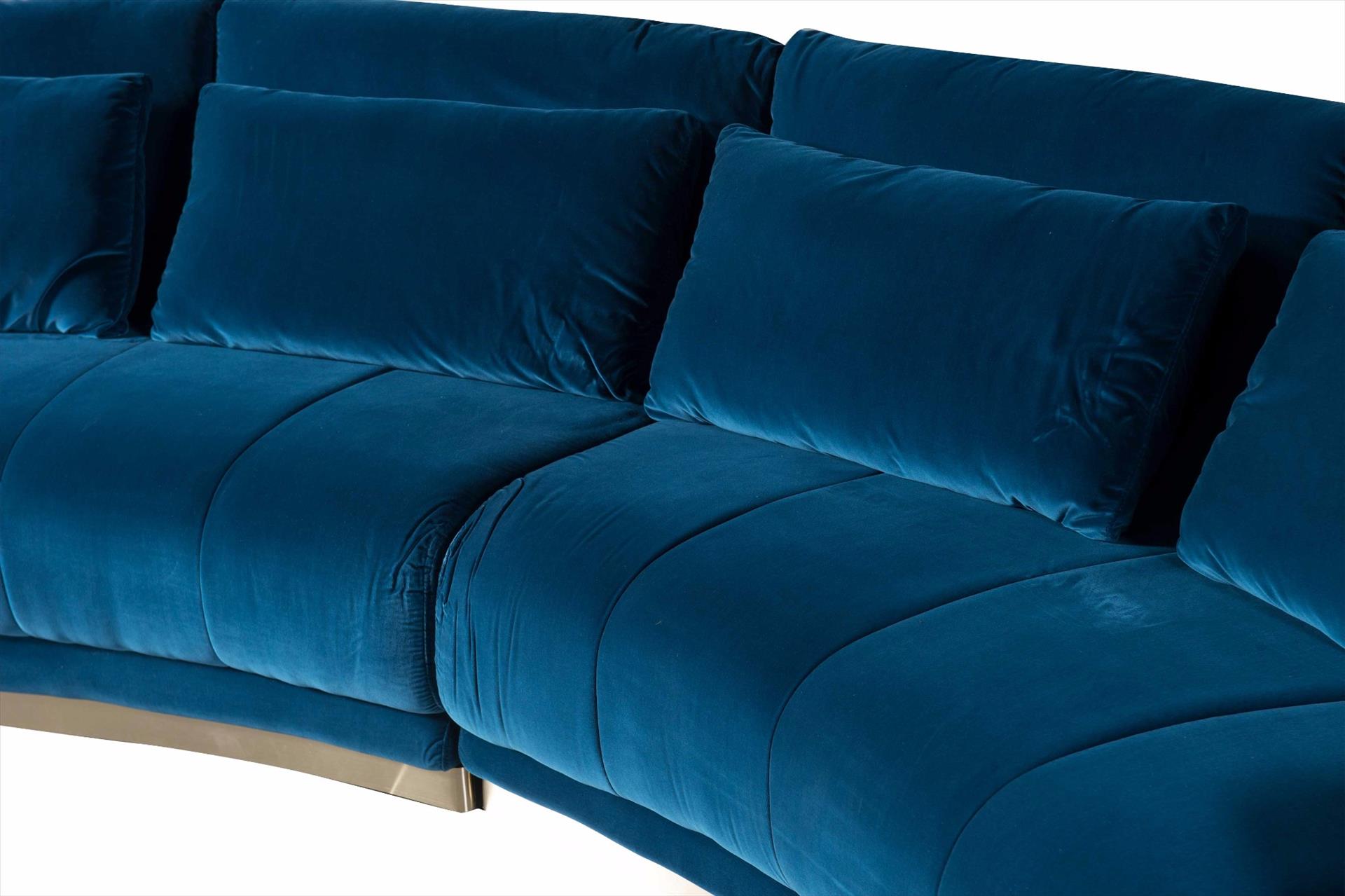 Sofa Pauline cong, màu xanh nước biển