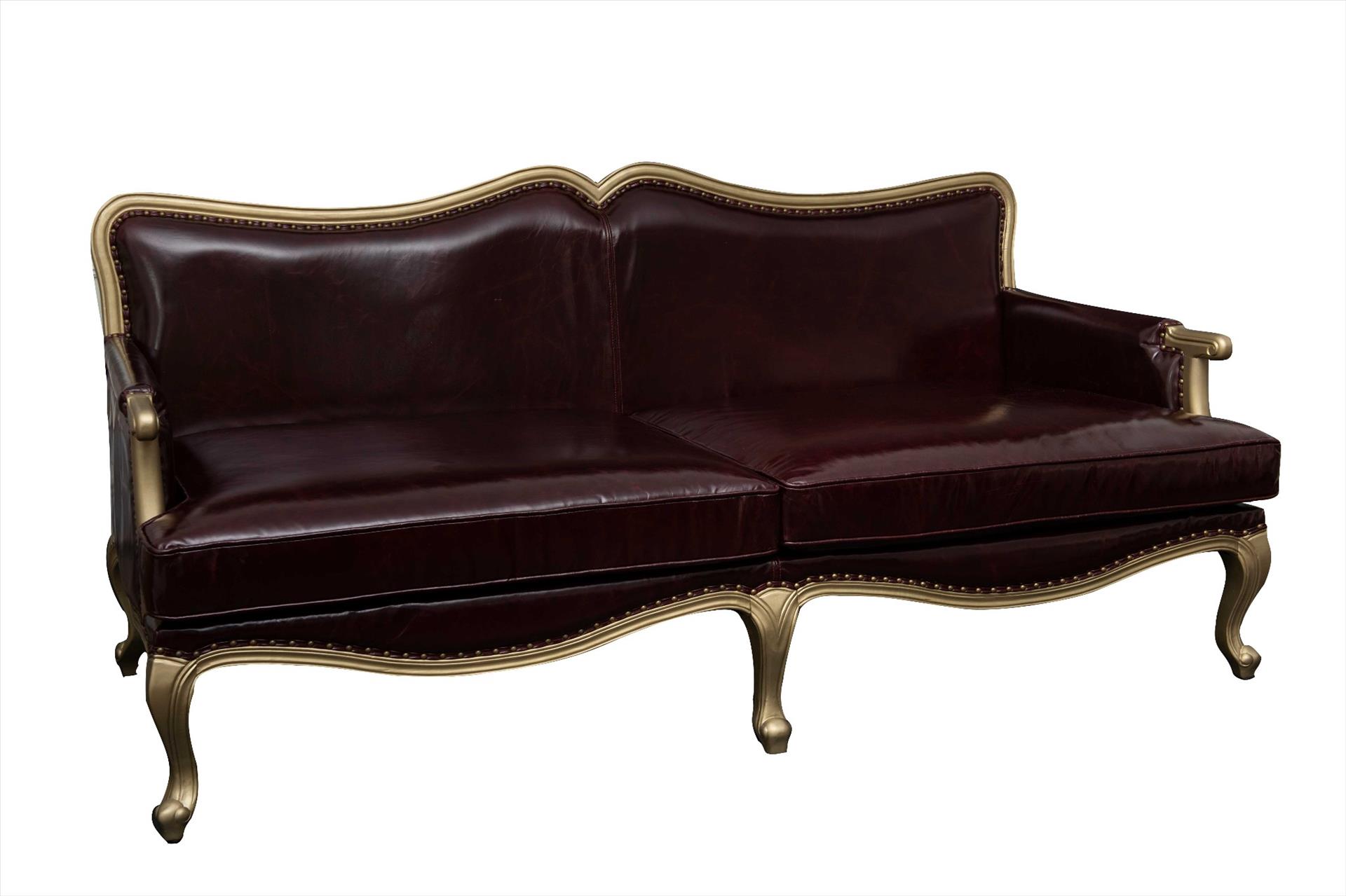 Sofa Chateau Antique 3 chỗ, nâu đỏ, vải da