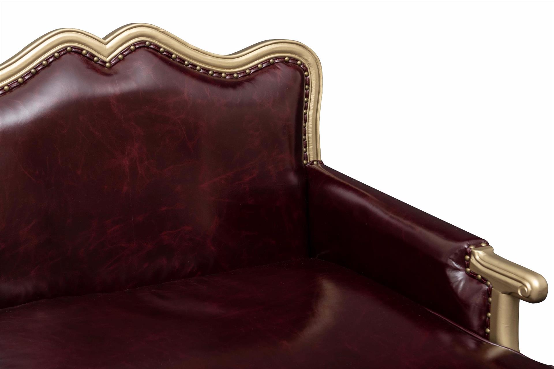 Sofa Chateau Antique 1 chỗ, nâu đỏ, vải da