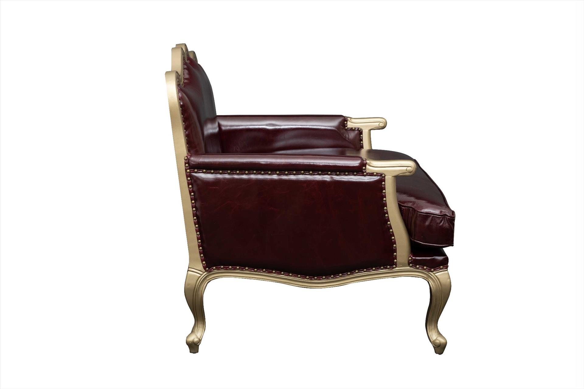 Sofa Chateau Antique 1 chỗ, nâu đỏ, vải da