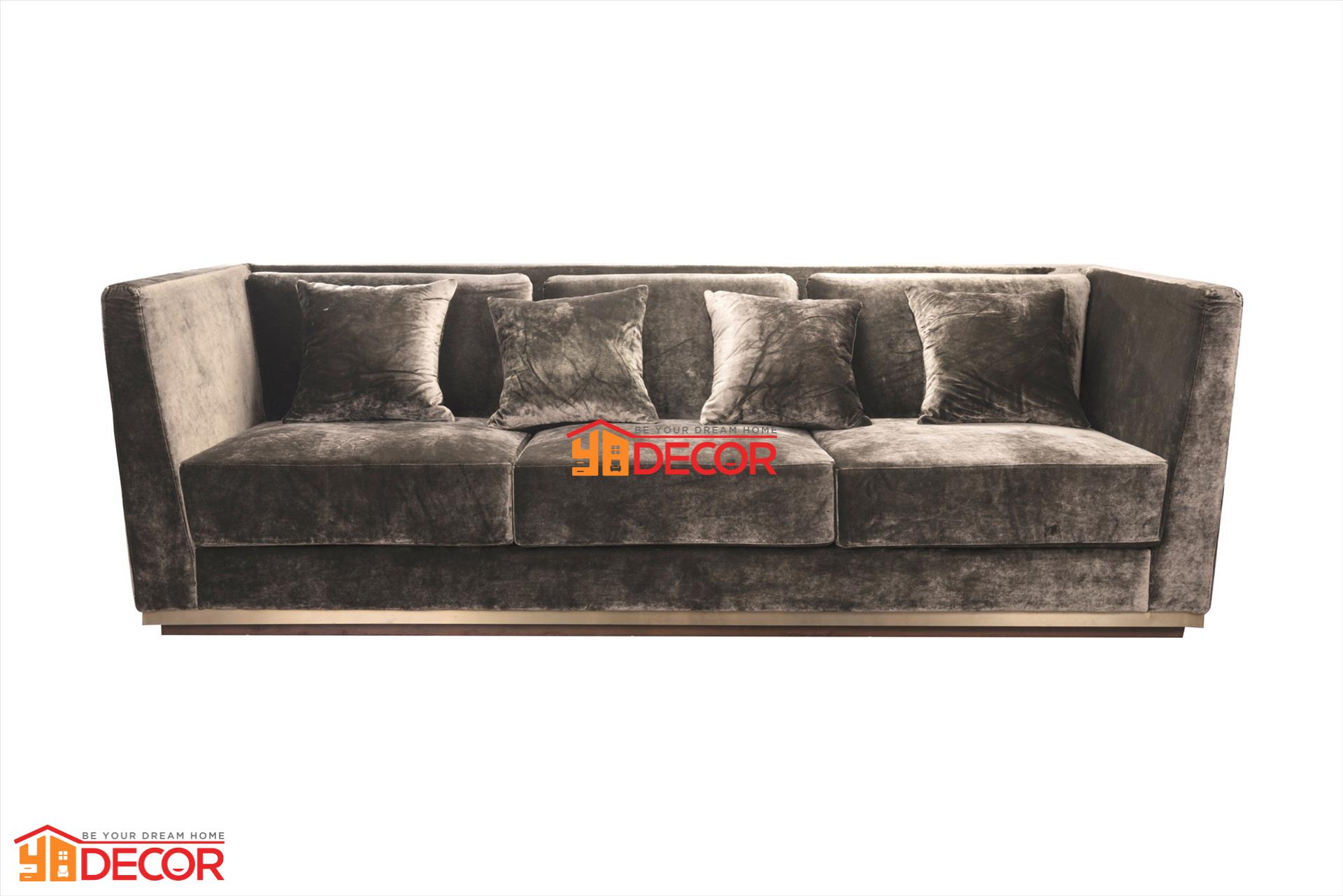 Sofa Louise 4 chỗ, nâu sẫm