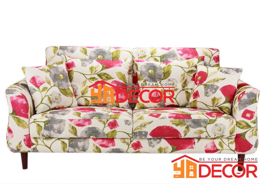 Sofa Audrey 3 chỗ, hoa đỏ