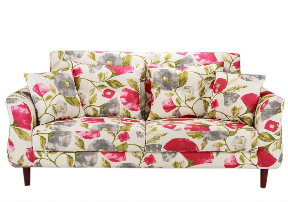 Sofa Audrey 3 chỗ, hoa đỏ