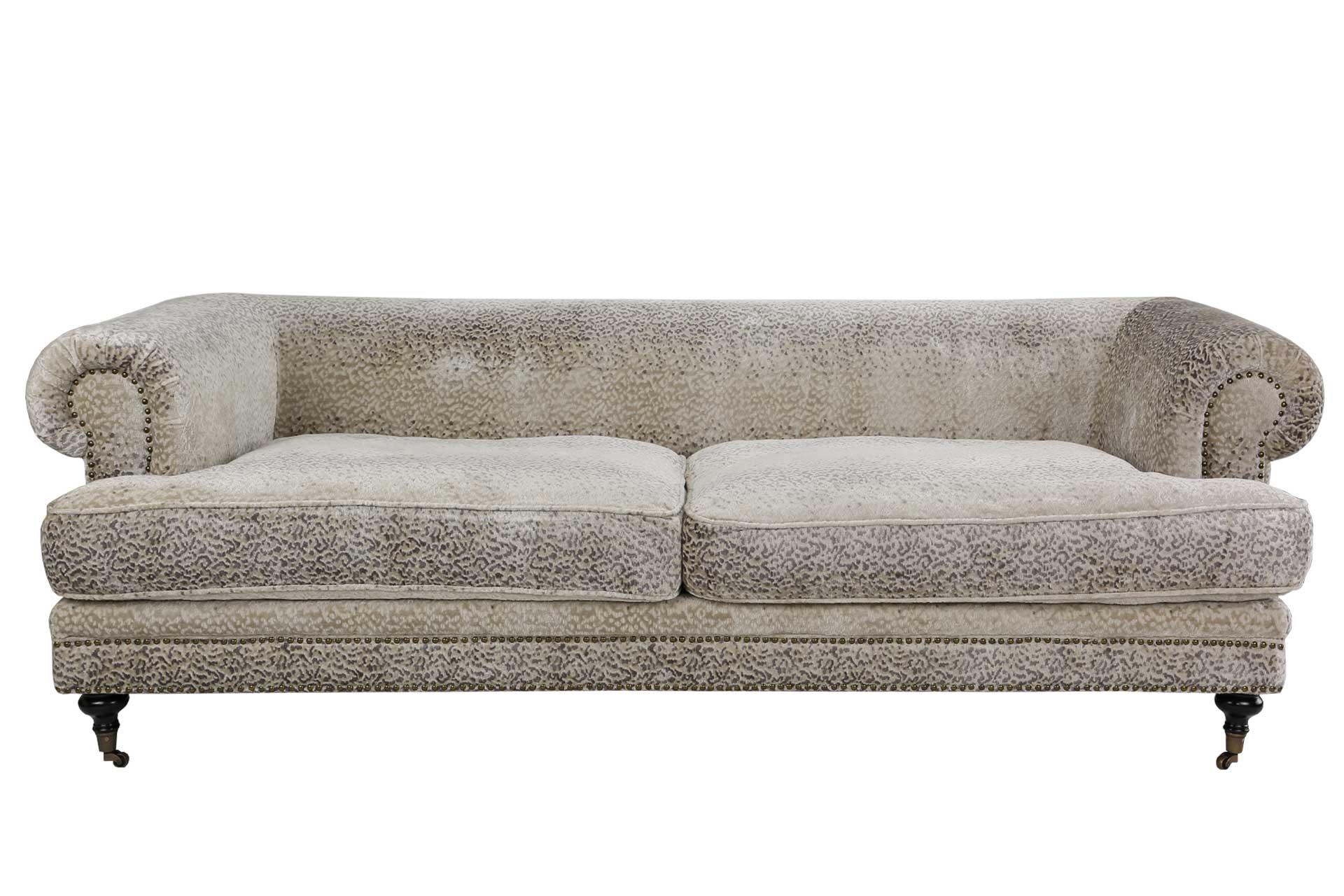 Sofa Claire 3 chỗ, da báo, ghi