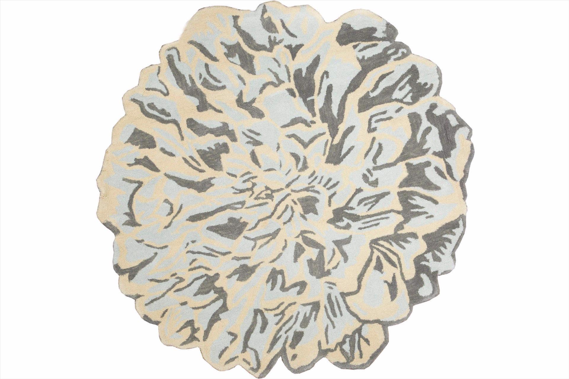 Thảm tròn Flora, xám, 250