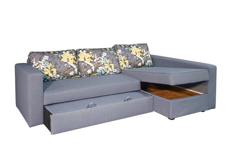 Sofa giường - góc, xanh xám