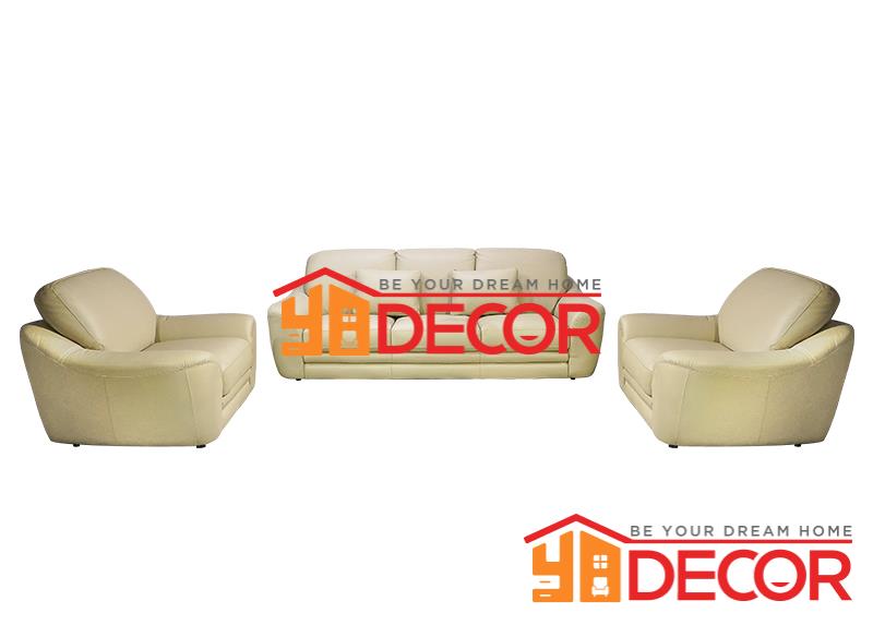 Sofa da Italia Betulla 3+1+1, màu kaki hiện đại