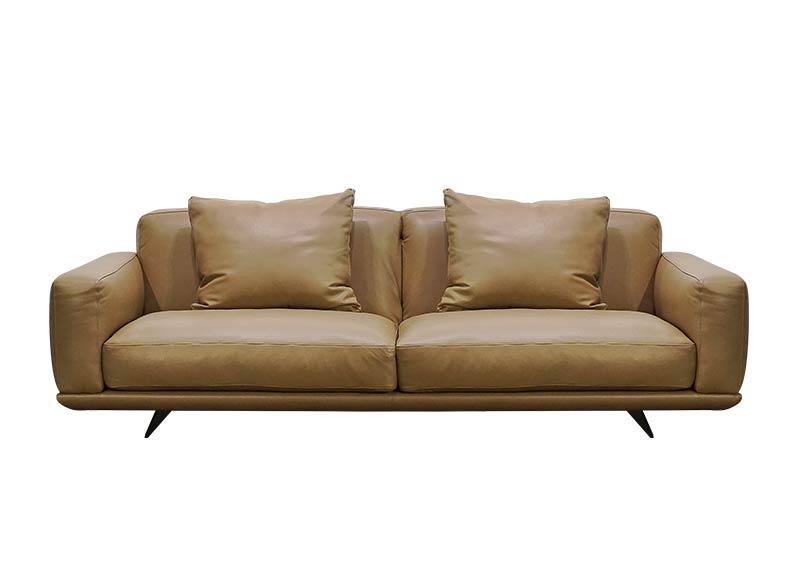 Sofa da Italia Smart 3 chỗ, nâu da bò, 240x102x80