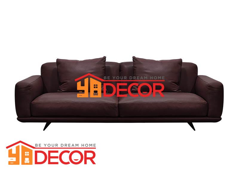 Sofa da Italia Smart 3 chỗ, nâu đỏ, 240x102x80