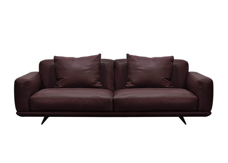 Sofa da Italia Smart 3 chỗ, nâu đỏ, 240x102x80