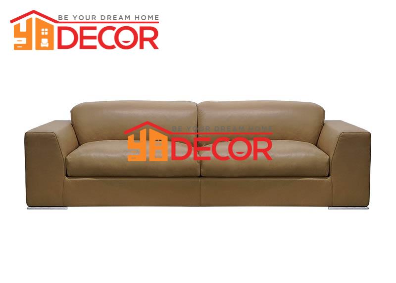 Sofa da Italia Zoe 3 chỗ, nâu đỏ