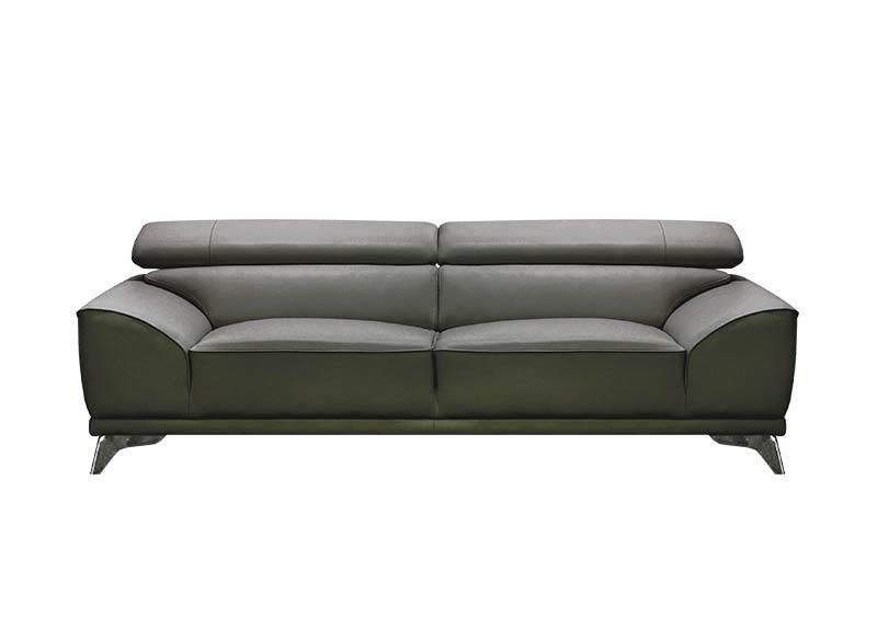 Sofa da Malaysia Jacob 3 chỗ, màu xám, 220x102x71