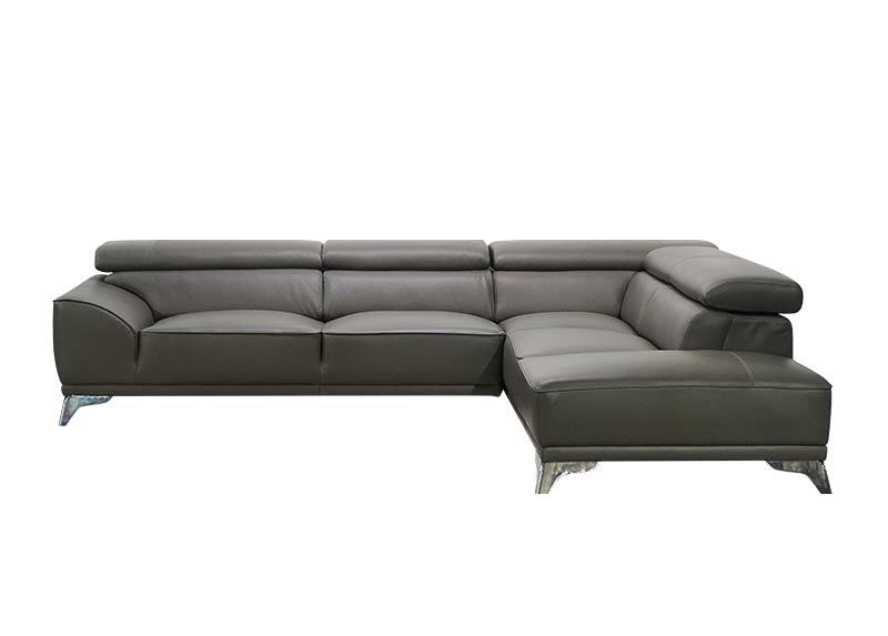 Sofa da Malaysia Jacob, màu xám, 285x228x93