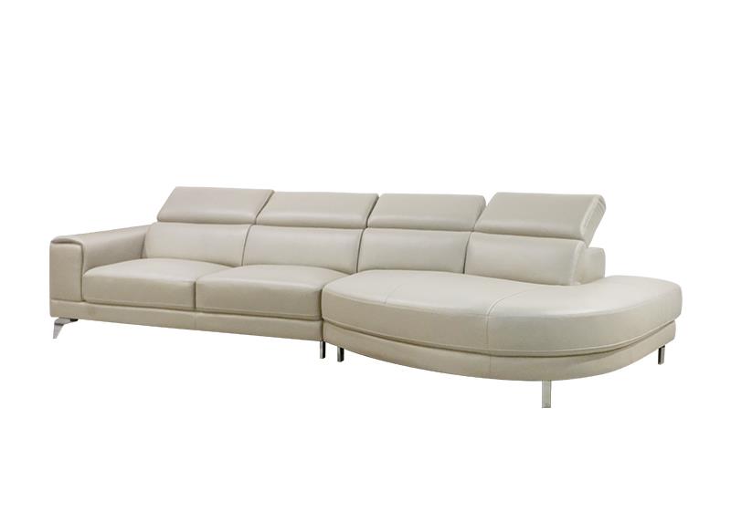 Sofa da Malaysia Annie, màu vani, 344x140x94