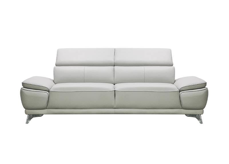 Sofa da Malaysia Leon, xám nhạt, 230x108x75