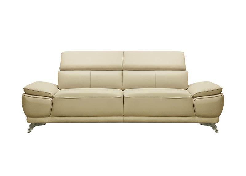 Sofa da Malaysia Leon, màu vani, 230x108x75