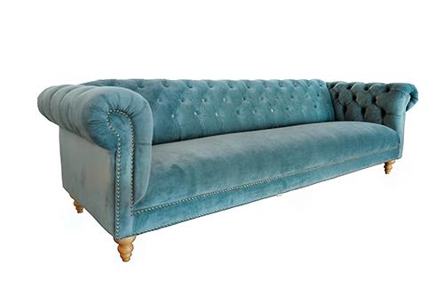 Sofa Blue 3 chỗ màu xanh, 271x90x75