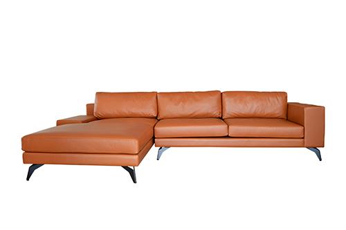 Sofa Opal góc phải da Cognac