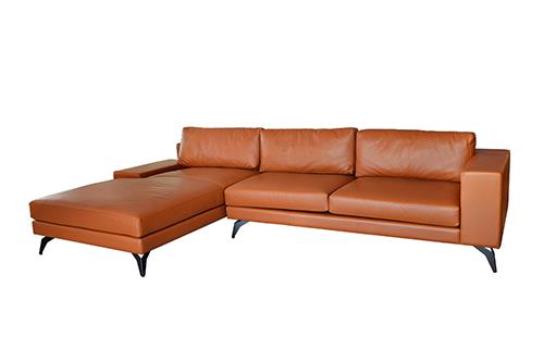 Sofa Opal góc phải da Cognac