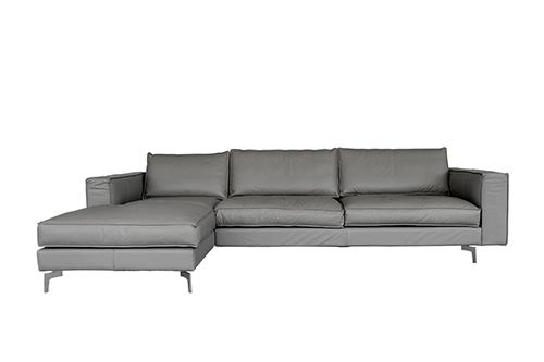 Sofa Square góc phải da xám, 290x100x80