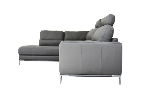 Sofa Cedar góc phải da xám, 260x93x88