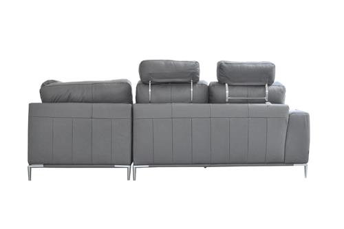 Sofa Cedar góc phải da xám, 260x93x88