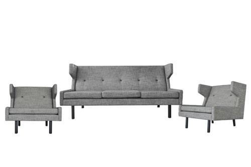 Bộ Sofa Sixty 3.1.1 vải xám, 180x85x89