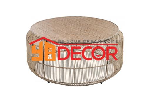 Bàn nước tròn Woven rattan