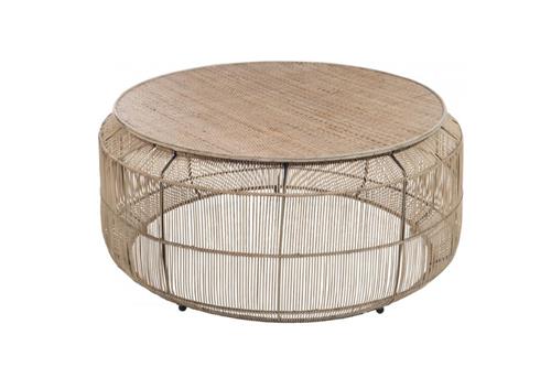 Bàn nước tròn Woven rattan