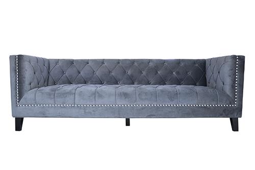 Sofa Idasy 3C+ Đôn màu xám, 225x80x73