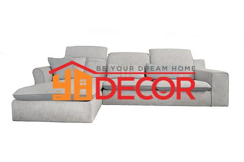 Sofa Cico góc phải vải xám xánh