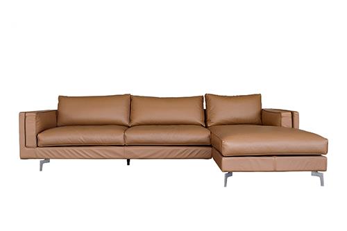 Sofa Metro góc trái da nâu, 290x162x62