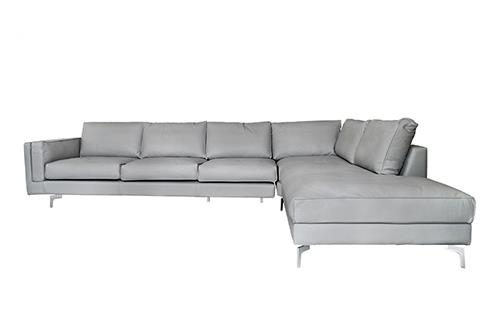 Sofa Metro góc trái da xám, 327x224x80