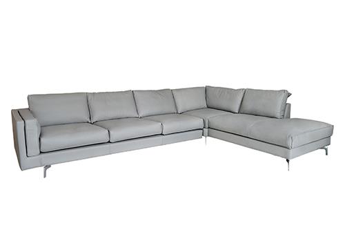 Sofa Metro góc trái da xám, 327x224x80