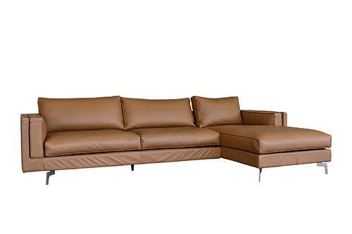 Sofa Metro góc trái da nâu, 290x162x62