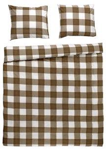 Bộ 1 vỏ chăn, 2 vỏ gối cotton flannel SCOTTI trắng/cát